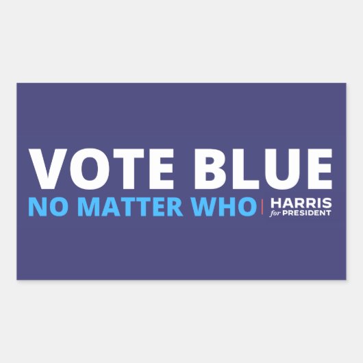 Stem blauw ongeacht wie, Harris voor president Rechthoekige Sticker (Voorkant)