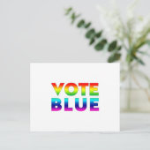 "Stem Blauw" Pride LGBTQ LGBT regenboog kleuren, w Briefkaart (Staand voorkant)