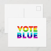"Stem Blauw" Pride LGBTQ LGBT regenboog kleuren, w Briefkaart (Voorkant / Achterkant)