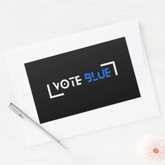 Stem Blauw Rechthoekige Sticker (Envelop)