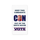 Stem Blauw Resist 2024 Presidential Rectangle Labe Etiket (Voorkant)