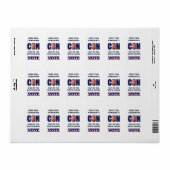 Stem Blauw Resist 2024 Presidential Rectangle Labe Etiket (Full Sheet)