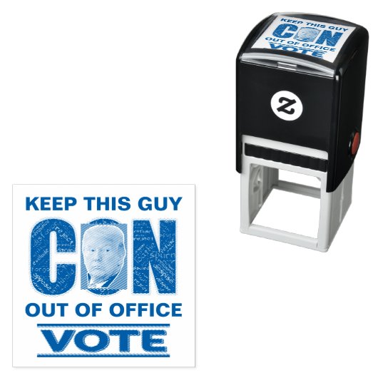 Stem Blauw Resist 2024 Zelfinkt Rubber Stamp Zelfinktende Stempel (In situ)