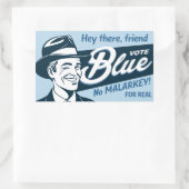 Stem Blauw | Retro Grappig Guy | Rechthoekige Sticker (Tas)