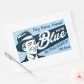 Stem Blauw | Retro Grappig Guy | Rechthoekige Sticker (Envelop)