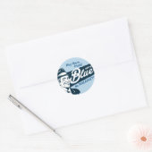 Stem Blauw | Retro Grappig Guy | Ronde Sticker (Envelop)