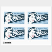 Stem Blauw | Retro Grappig | Rechthoekige Sticker (Vel)