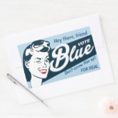 Stem Blauw | Retro Grappig | Rechthoekige Sticker (Envelop)