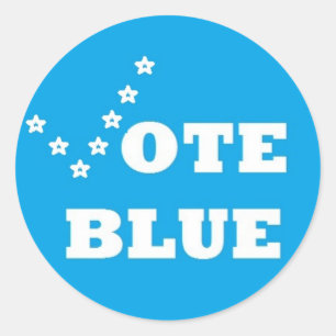 Stem Blauw Ronde Stickers