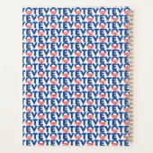 Stem blauw rood wit modern typografie patroon planner (Achterkant)