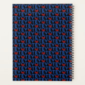 Stem blauw rood zwart modern typografie patroon planner (Achterkant)