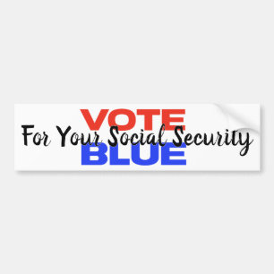 Stem Blauw Sociale Zekerheid VS Politiek Bumpersticker