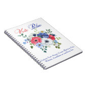 Stem Blauw Stemmen VS Democratische Politieke Stem Notitieboek (Rechterzijde)