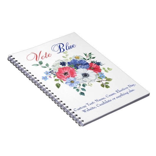 Stem Blauw Stemmen VS Democratische Politieke Stem Notitieboek (Rechterzijde)