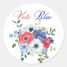 Stem Blauw Stemmen VS Democratische Politieke Stem Ronde Sticker