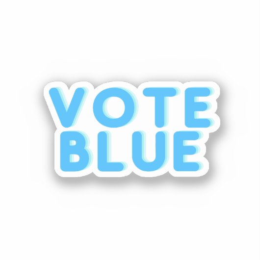 Stem Blauw Sticker (Voorkant)