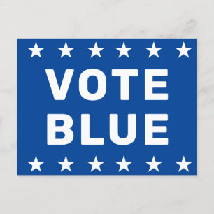 Stem Blauw teken Briefkaart