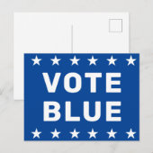 Stem Blauw teken Briefkaart (Voorkant / Achterkant)