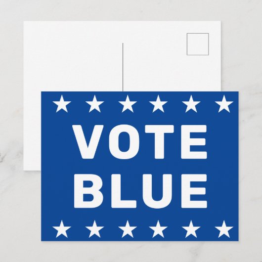 Stem Blauw teken Briefkaart (Voorkant / Achterkant)