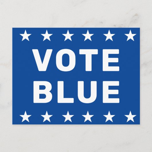 Stem Blauw teken Briefkaart (Voorkant)