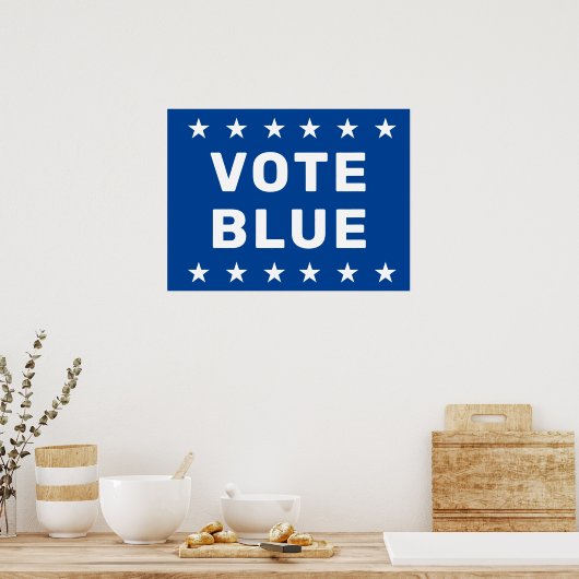 Stem Blauw teken Poster (Keuken)