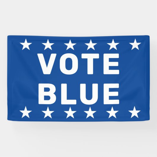 Stem Blauw teken Spandoek (Horizontaal)
