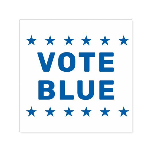 Stem Blauw teken Zelfinktende Stempel (Design)