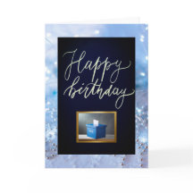 Stem Blauw Verjaardag Kaart