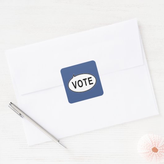 STEM - Blauw Vierkante Sticker (Envelop)