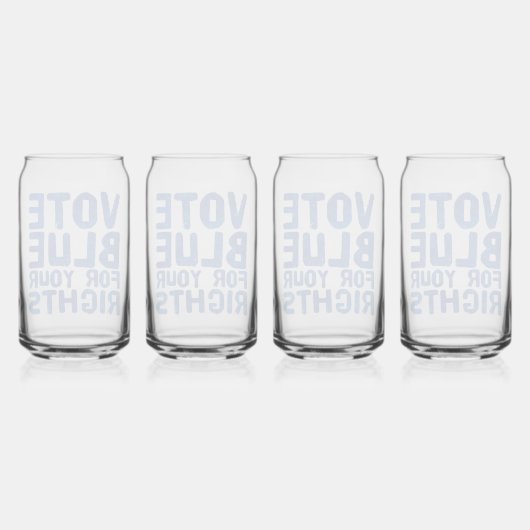 Stem Blauw voor uw rechten Blikvorm Glas (Achterkant)