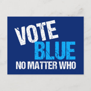 Stem Blauw Wat Wie Democratische Partij Briefkaart