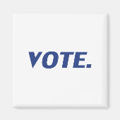 " stem " blauw , wit - magneet (Voorkant)