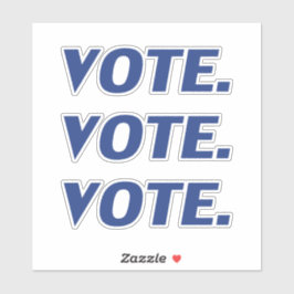 " stem " blauwe letters - sticker