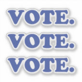 " stem " blauwe letters - sticker (Voorkant)