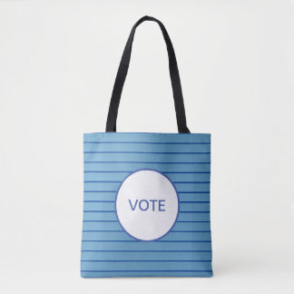 Stem, blauwe lijnen. Schoudertas Tote Bag
