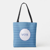 Stem, blauwe lijnen. Schoudertas Tote Bag (Achterkant)