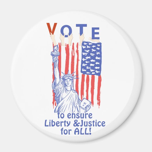 Stem Blauwe Vrijheid en Gerechtigheid voor Iederee Magneet (Voorkant)