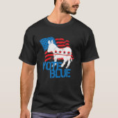 Stem Blue Democraat Donkey American Flag T Shirt (Voorkant)