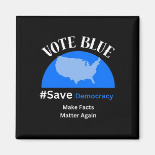 Stem Blue Save Democracy Sticker Magneet