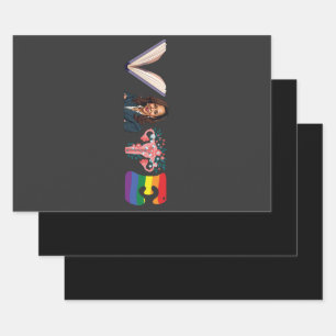 STEM Boeken Uterus LGBT Kamala Harris Walz Verkiez Inpakpapier Vel