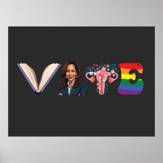 STEM Boeken Uterus LGBT Kamala Harris Walz Verkiez Poster (Voorkant)