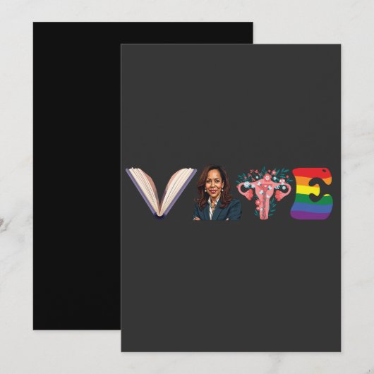 STEM Boeken Uterus LGBT Kamala Harris Walz Verkiez Save The Date (Voorkant / Achterkant)
