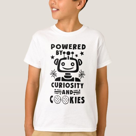 STEM Boys Meisjes Aangedreven door Cookies Robot T T-shirt (Voorkant)