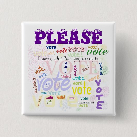 Stem! Button (aanpassen) (Voorkant)