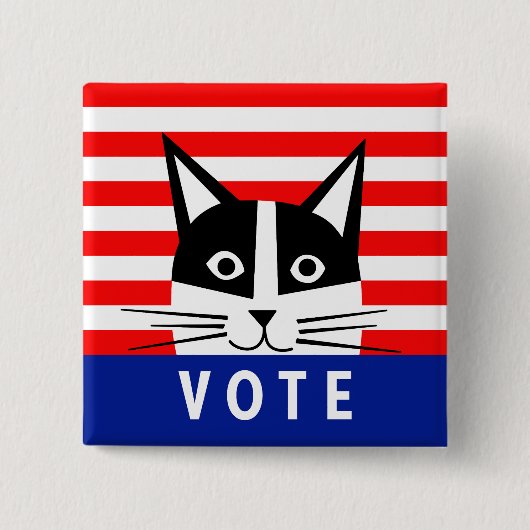 STEM! Button met vierkante stemmen (Voorkant)