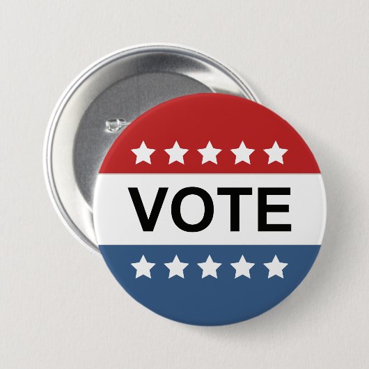 STEM Button - Rood Wit & Blauw Classic (Voorkant /achterkant)