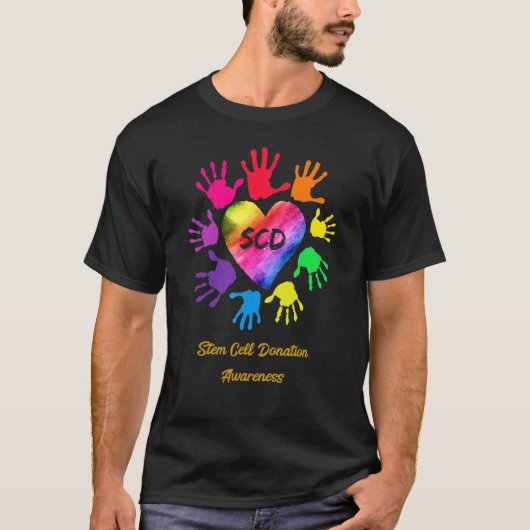 Stem Cell Donation Awareness Hands Stem Cell Donat T-shirt (Voorkant)