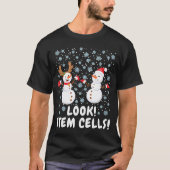 Stem Cell Snowman-kerstwetenschap T-shirt (Voorkant)