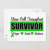 Stem Cell Transplant Survivor Badge Briefkaart (Voorkant / Achterkant)