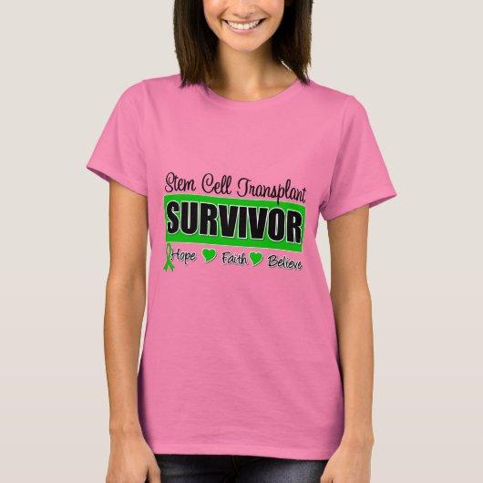Stem Cell Transplant Survivor Badge T-shirt (Voorkant)